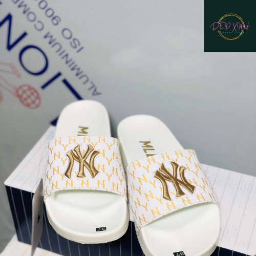 Dép MLB NY Nam Nữ Quai Ngang, Dép Lê Nữ NY Thêu Quai Khâu Thời Trang Hot 2022