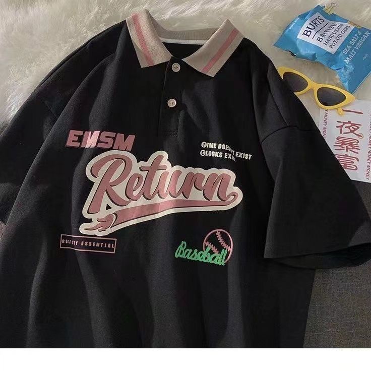 Áo polo Ngắn Tay Phong Cách Retro Mỹ Thời Trang Cho Nam