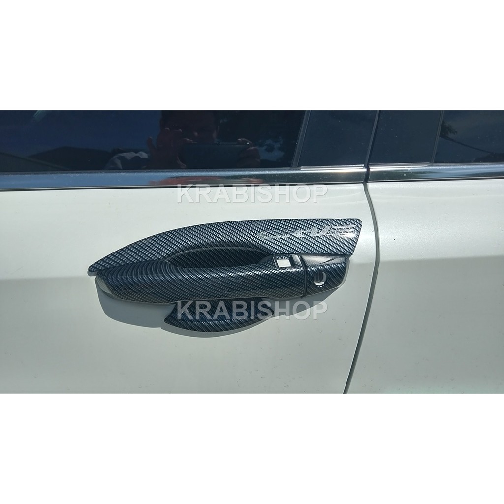 Tay cửa, hõm cửa, nẹp cốp sau CRV 2018-2023 Carbon Đen nhám mạ crom Artistar