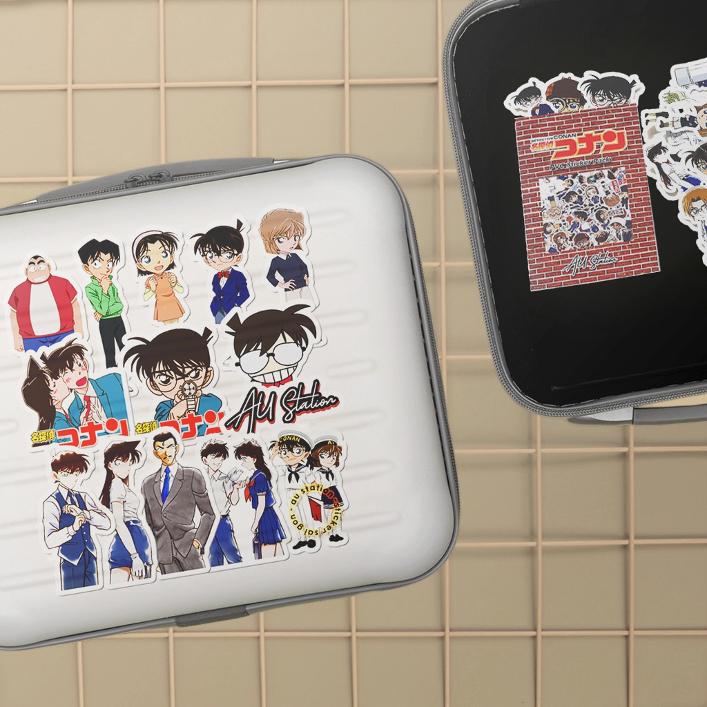 Sticker CONAN - thám tử lừng danh conan - sticker nhựa PVC không thấm nước, dán nón b hiểm, laptop, điện thoại, Vali, xe