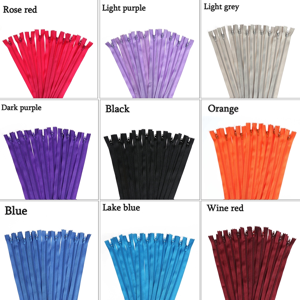 Set 10 dây kéo nylon nhiều màu sắc dài 20cm dùng trong may mặc | BigBuy360 - bigbuy360.vn