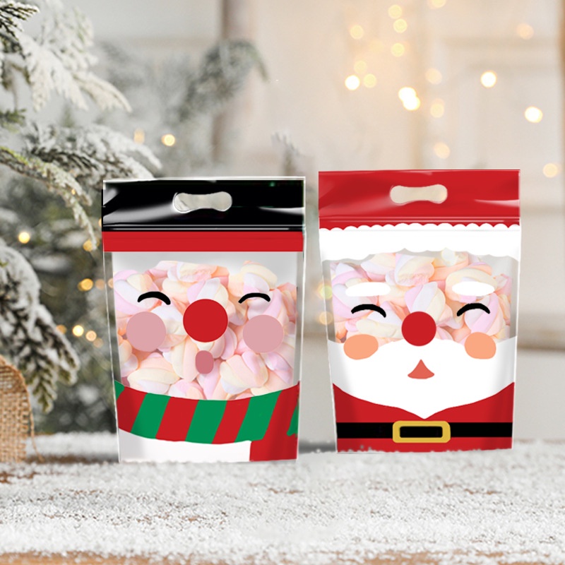 Túi ziplock hoạ tiết hoạt hình Noel đựng bánh kẹo, chống thấm nước - LOKING