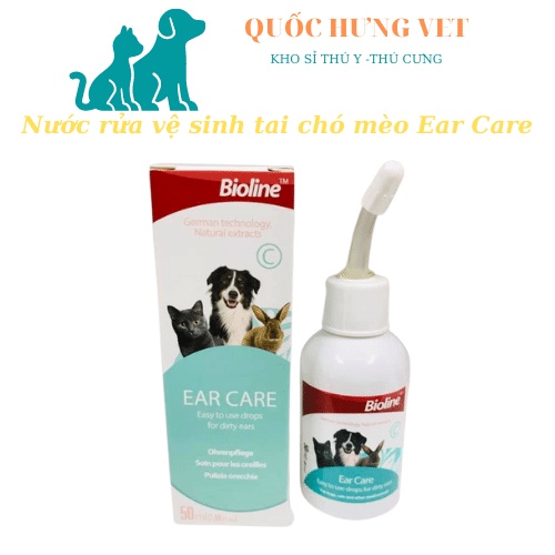 Nước Rửa Vệ sinh Tai Cho Chó Mèo Ear Care Bioline 50ml - QUỐC HƯNG VET