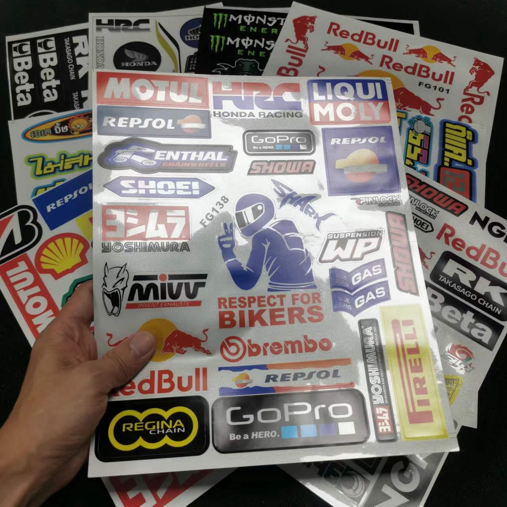 Miếng Dán Phản Quang Chống Thấm Nước Trang Trí Mũ Bảo Hiểm Xe Mô Tô yamaha honda