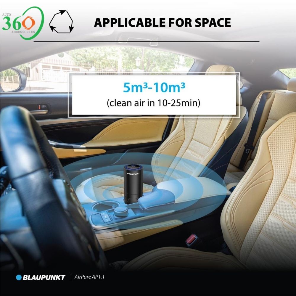 Máy lọc không khí ô tô Blaupunkt AP 1.1 lọc không khí ô tô bộ lọc Hepa, PM2.5, đèn UV diệt khuẩn
