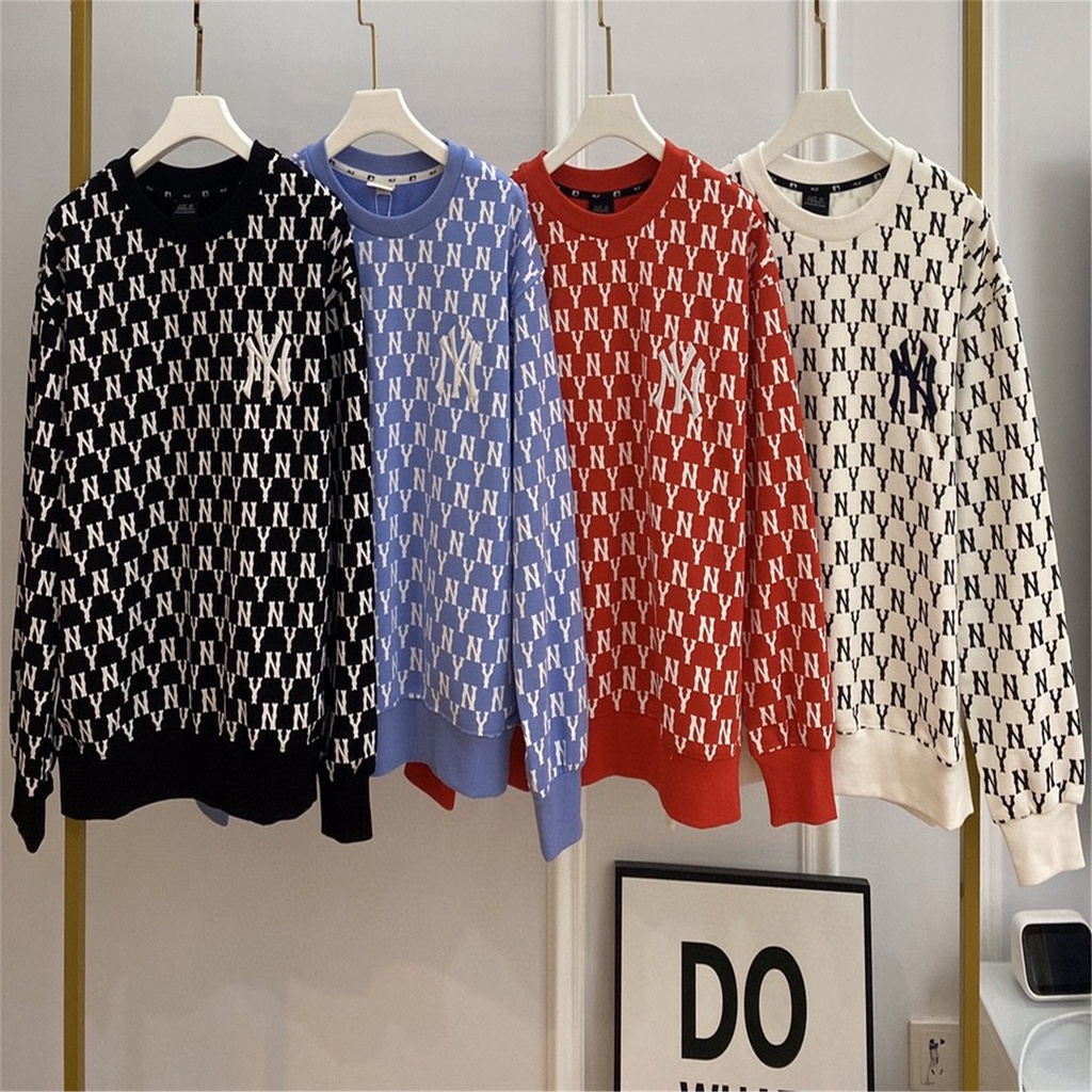 Áo sweater vải cotton thêu chữ NY phong cách Hàn Quốc thời trang xuân hè 2021 năng động cho nam và nữ
