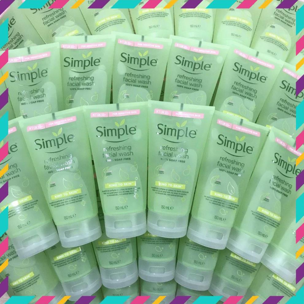 Sữa Rửa Mặt Simple Gel Kind To Skin Refreshing Facial Wash Gel 150ml