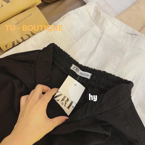Quần đùi nữ, Quần đũi short cạp chun sooc mặc nhà ngắn ống rộng chất đũi mềm mại D01