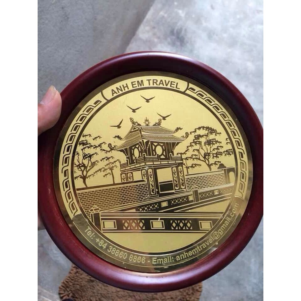 Đĩa đồng Khuê Văn Các làm quà tặng để bàn sang trọng