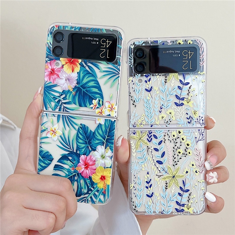Ốp Điện Thoại PC Cứng Mỏng Trong Suốt Họa Tiết Hoạt Hình Dễ Thương Cho Samsung Galaxy Z Flip 3 Z Flip 4 5G Z Flip3 Flip4