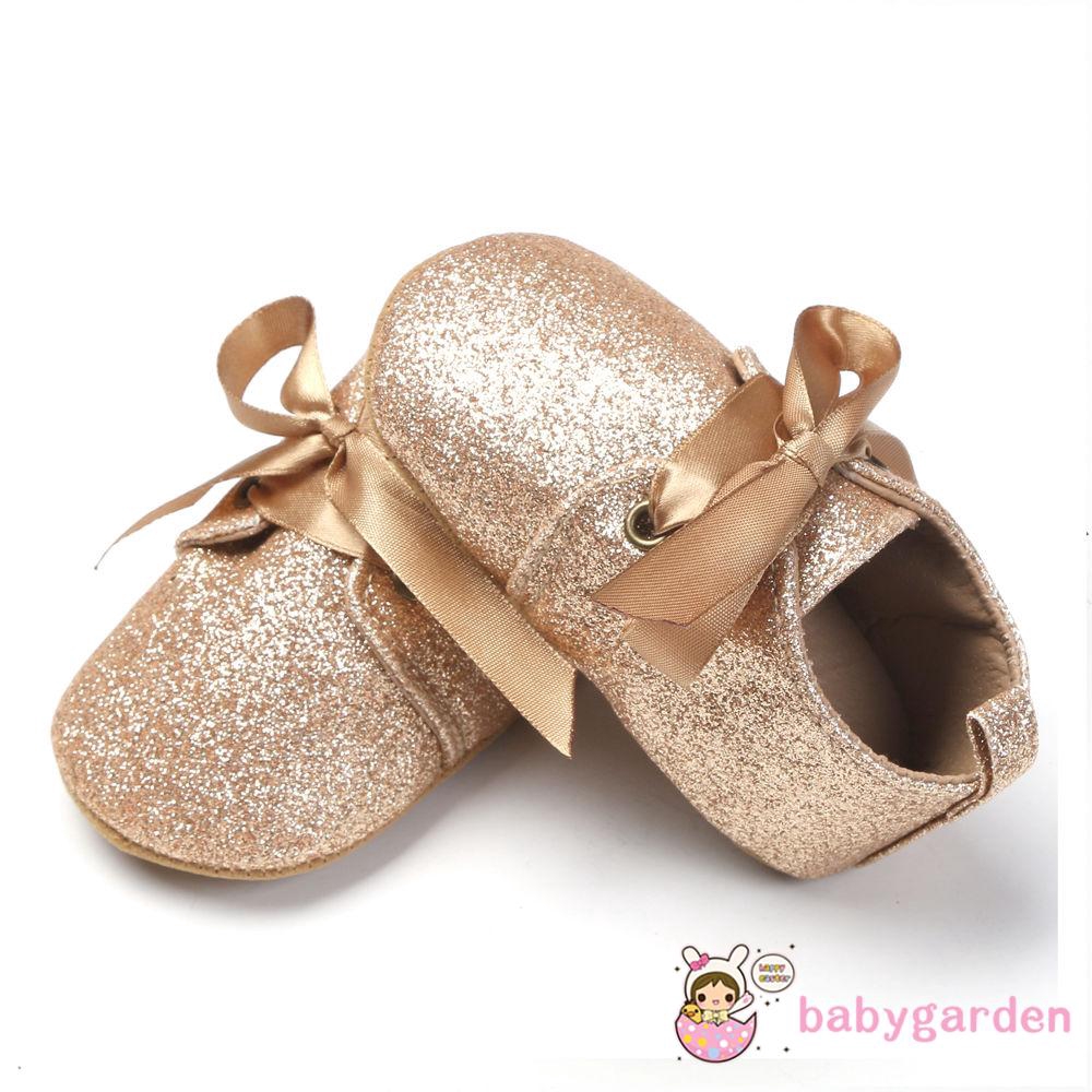 Giày thắt nơ xinh xắn cho bé gái 0-18 tháng tuổi