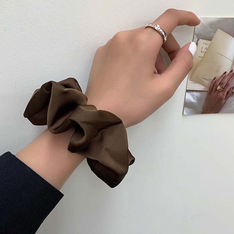 Dây Buộc Tóc satin Màu Sắc Tối Chất Lượng Cao Cho Nữ
