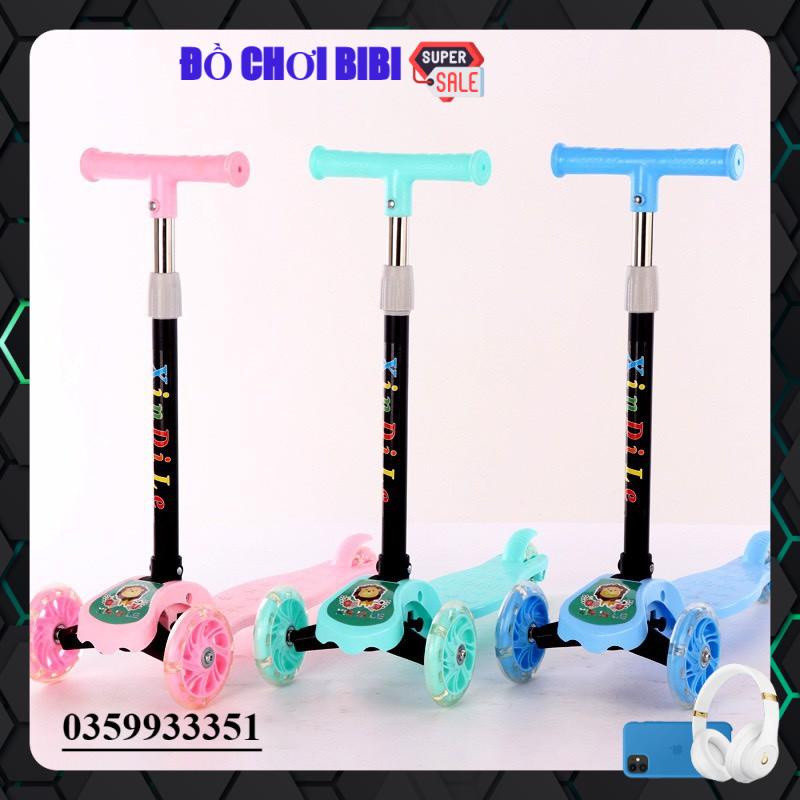 Xe scooter cho bé xe trượt scooter NHỰA trẻ em 3 bánh gấp gọn có đèn phát sáng