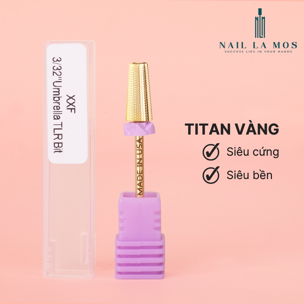 Đầu mài Mỹ Titanium 5in1 dùng được cho cả gel và bột - Đầu mài mịn đi sát khoé móng an toàn, loại xịn và bền (lẻ chiếc)