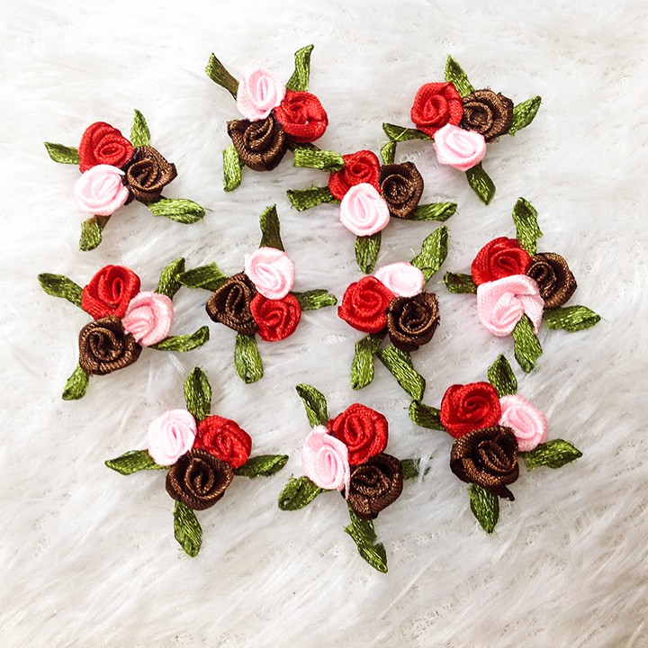 Bông hồng ruy băng 3d mẫu 3 hoa hồng siêu đẹp