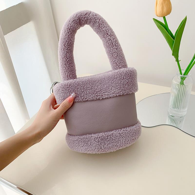 Túi Xách Tay Phối Lông Nhung Thời Trang Thu Đông Mới 2022