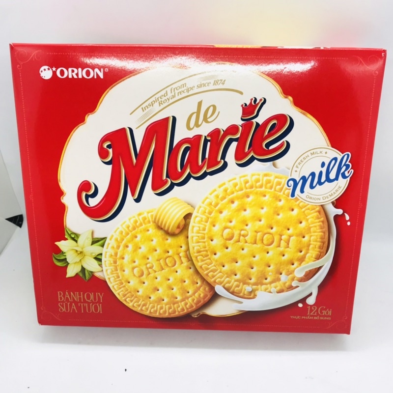 Bánh Quy Sữa Tươi Marie Orion Hộp 384g và Bịch 512g