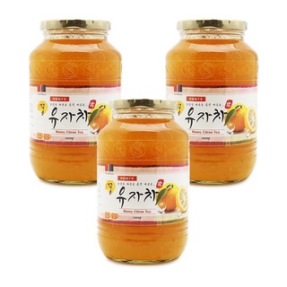 Mật ong chanh đào mẫu mới hũ 1kg - Hàn Quốc chính hãng và mật ong gừng, mật ong sâm