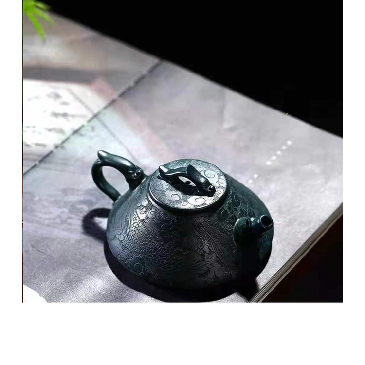 Ấm Tử Sa Nghi Hưng Thạch Biều Long Phụng 300 ml (Thiên Thanh Nê)