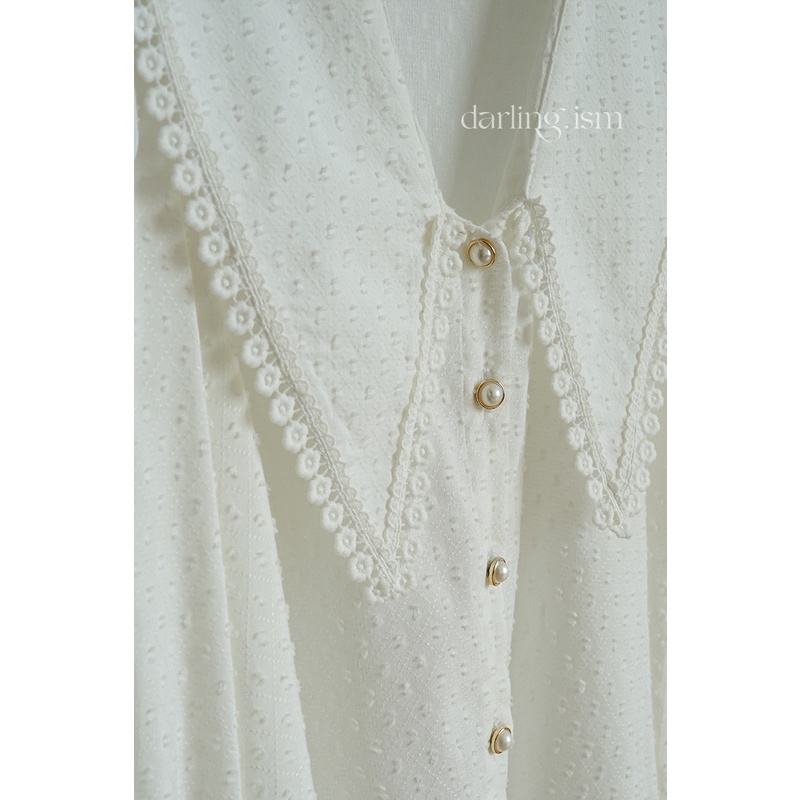 áo cổ V phối ren tay phồng dài adaline shirt - darling.ism | BigBuy360 - bigbuy360.vn