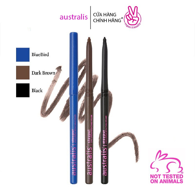 Chì Kẻ Mắt Dạng Sáp Kẻ Mắt Stayput Eyeliner Chocolate Australis Màu Nâu Và Đen