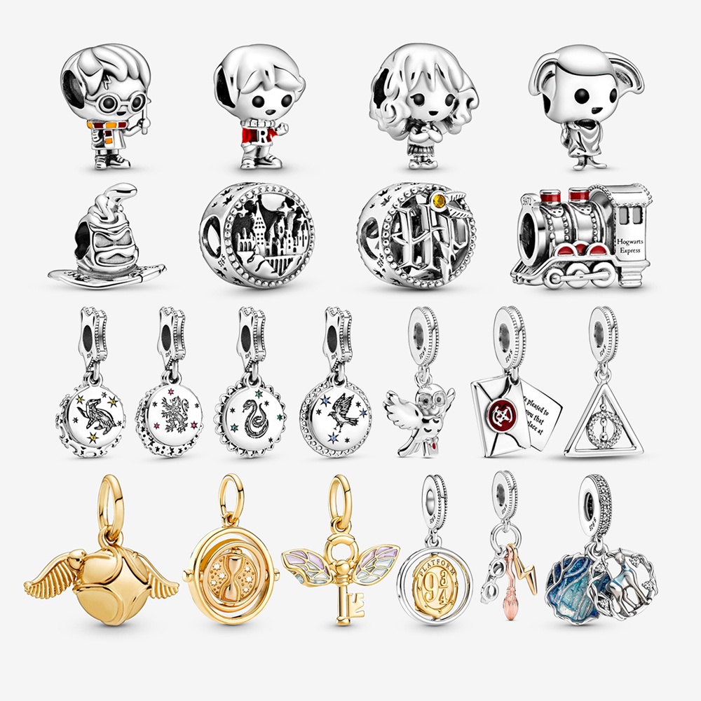 PANDORA Hạt Xâu Chuỗi Mạ Bạc Phong Cách Harry Potter