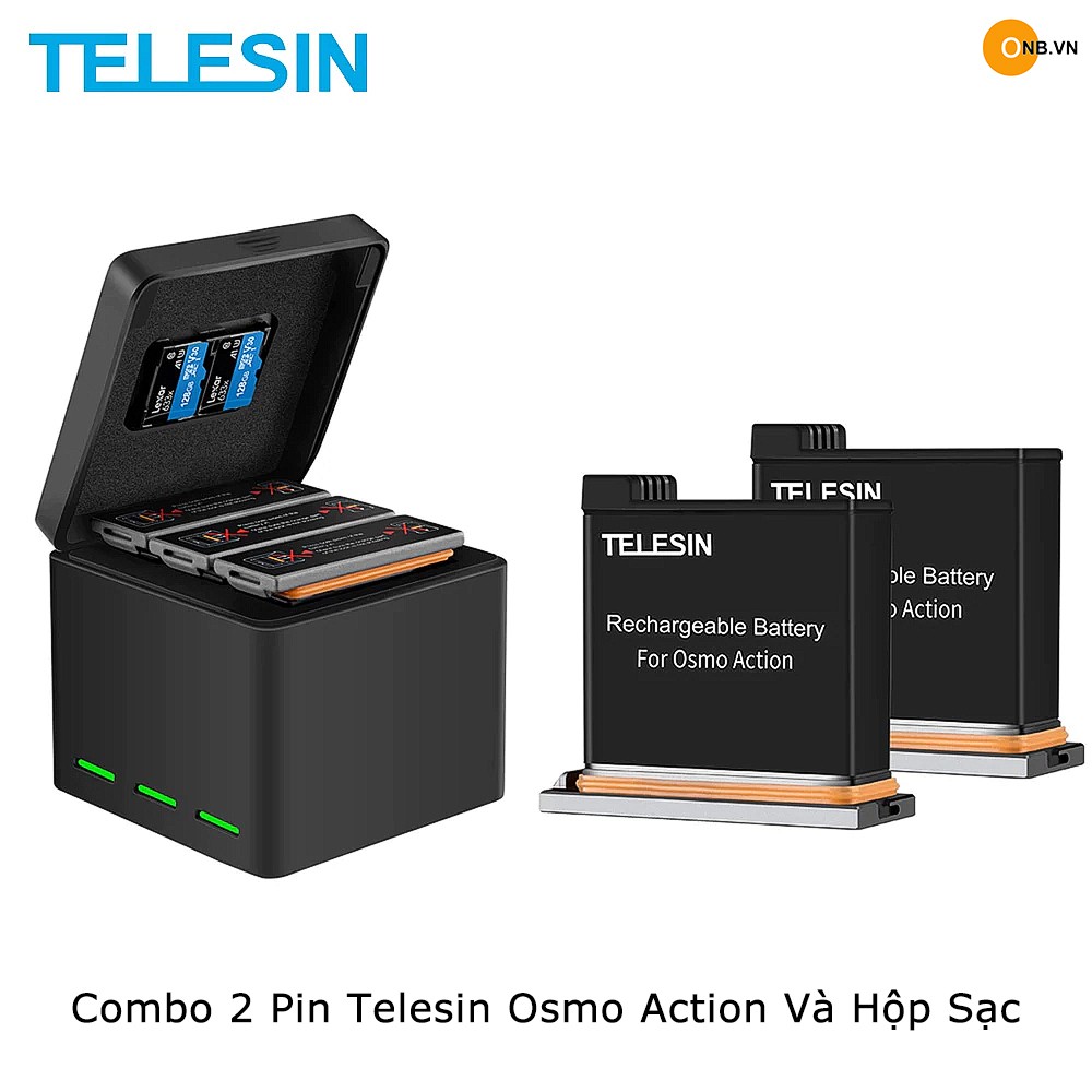 Combo 2 pin Telesin Osmo Action và hộp sạc