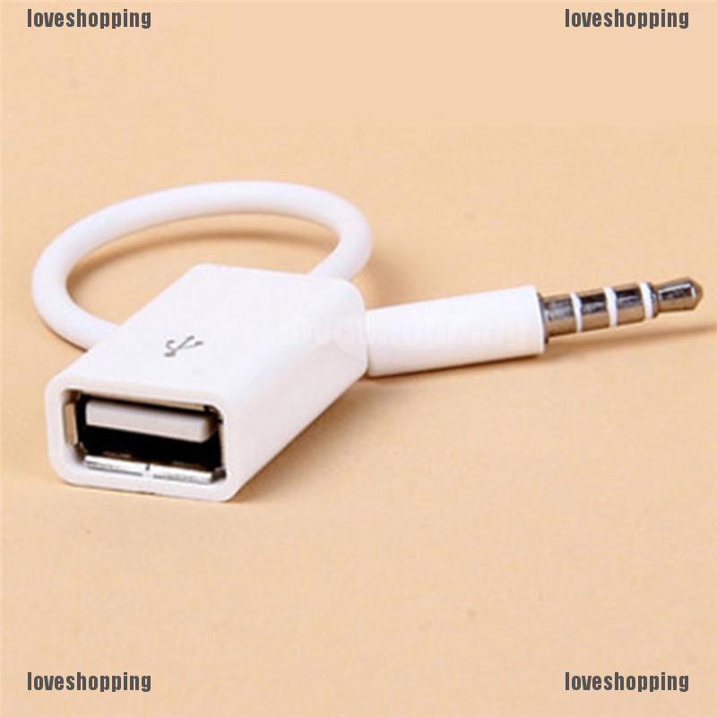 Cáp Chuyển Đổi Âm Thanh Từ Đầu Cắm 3.5mm AUX Sang Cổng Cắm USB 2.0 Cho Xe Hơi