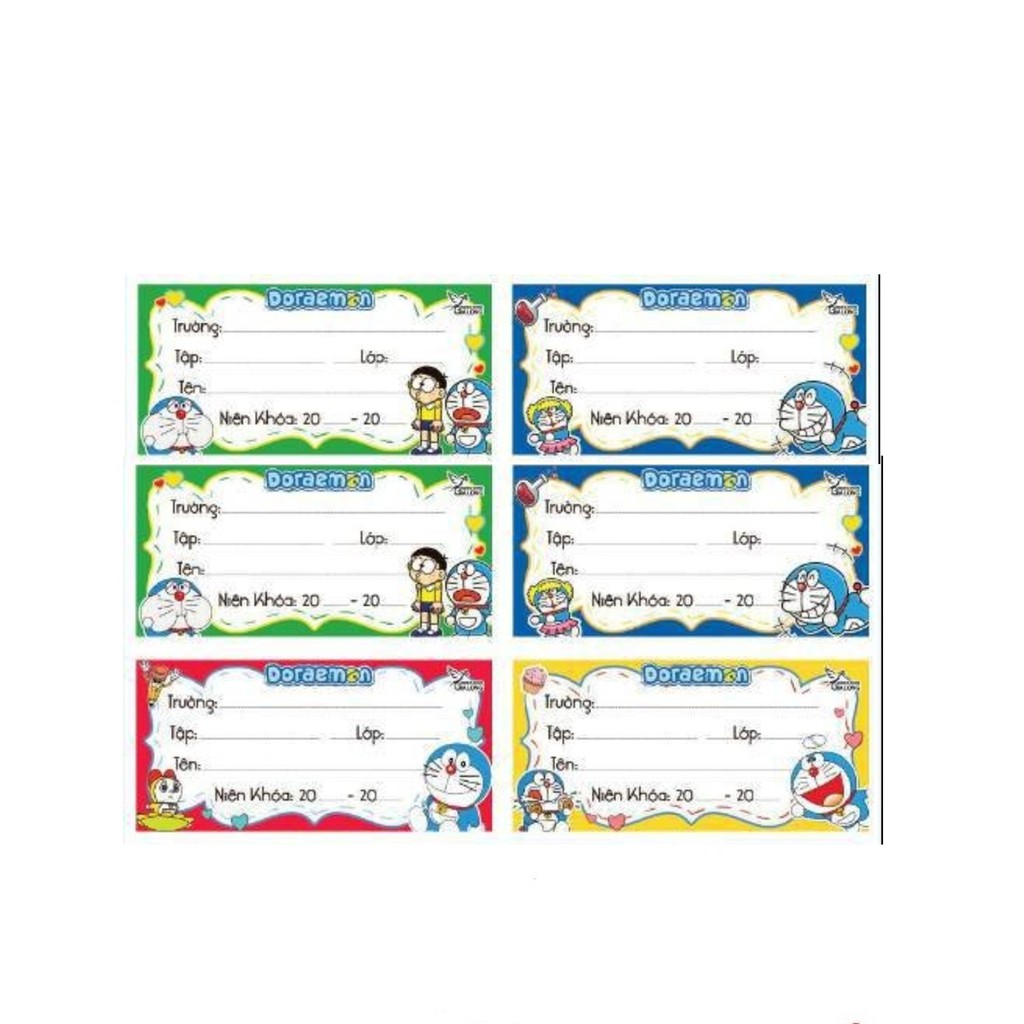 Combo 100 nhãn vở tập cho học sinh - Đại Sỉ