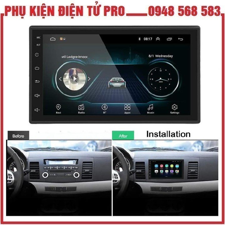 MÀN HÌNH Ô TÔ DVD 7 INCH CẢM ỨNG THÔNG MINH NGHE NHẠC MP5 BLUETOOTH WIFI GPS ANDROID 9.1 TIẾNG VIỆT ĐIỀU KHIỂN VÔ LĂNG