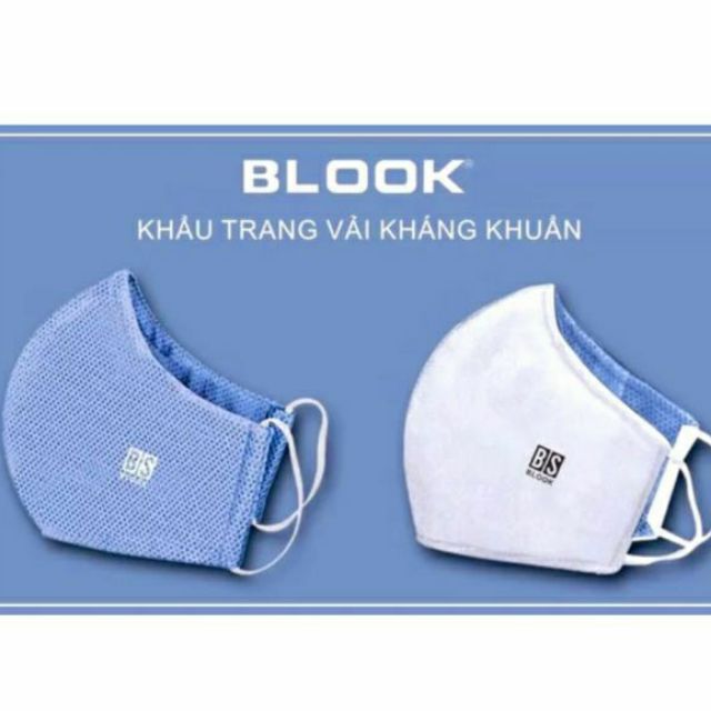 Hộp 10 cái khẩu trang vải kháng khuẩn Blook (Chính hãng, có logo)