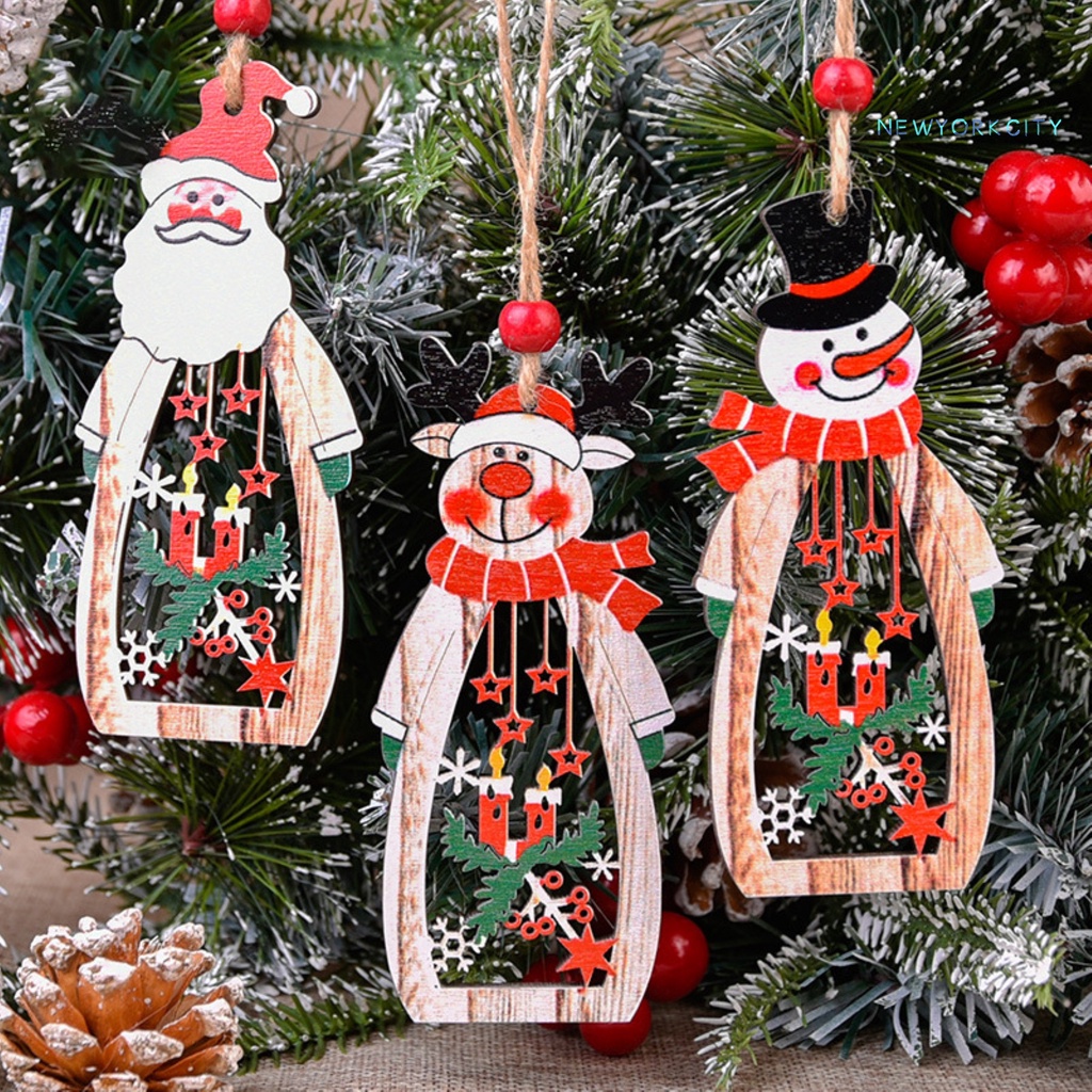 Nến Gỗ Họa Tiết Giáng Sinh Trang Trí Cây Thông