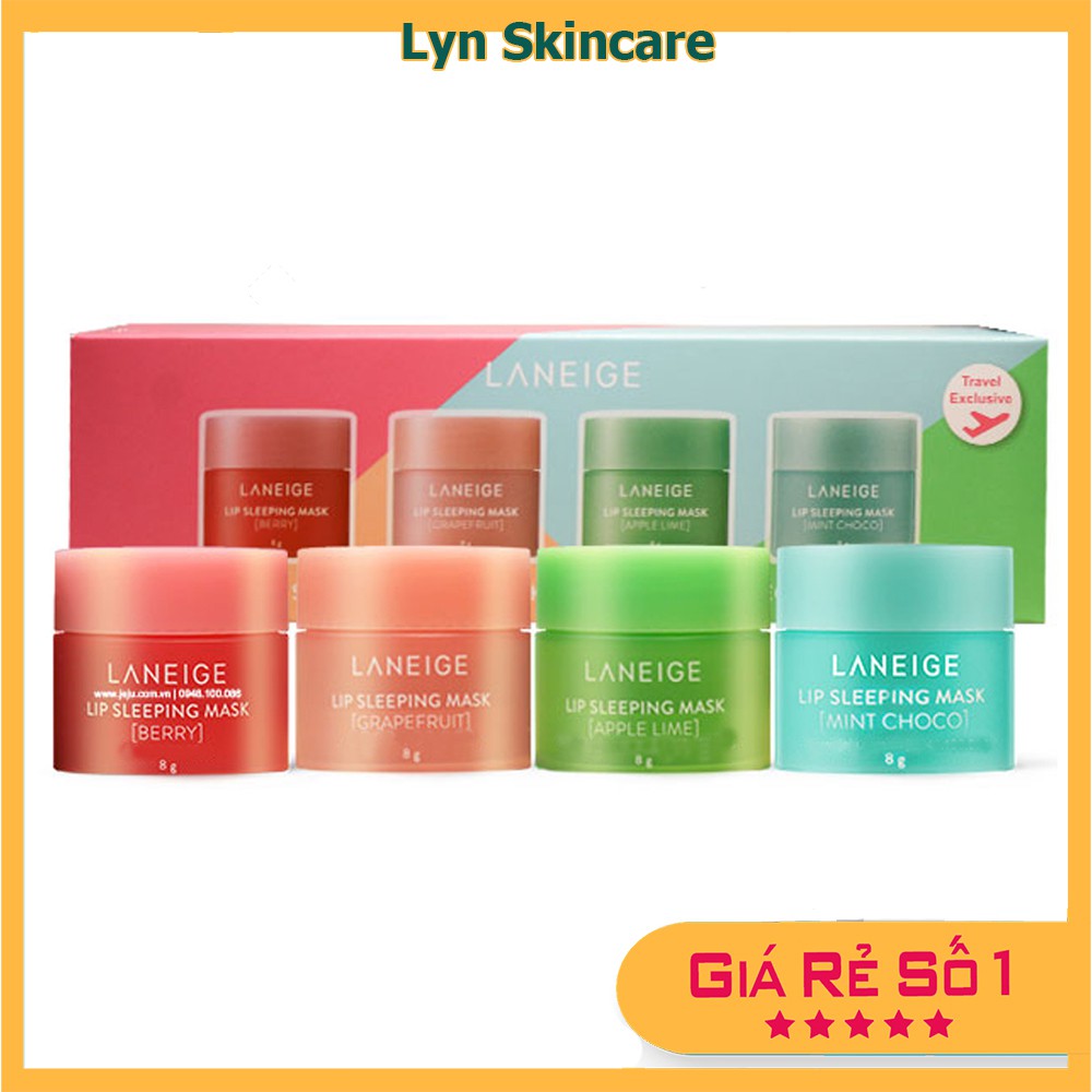 Set 4 mặt nạ ngủ môi Laneige Lip Sleeping Mask 8g