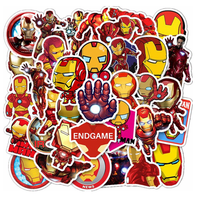 Miếng Dán Trang Trí Chống Thấm Nước Hình Marvel Avengers Spiderman Iron Man Batman Dành Cho Hành Lý