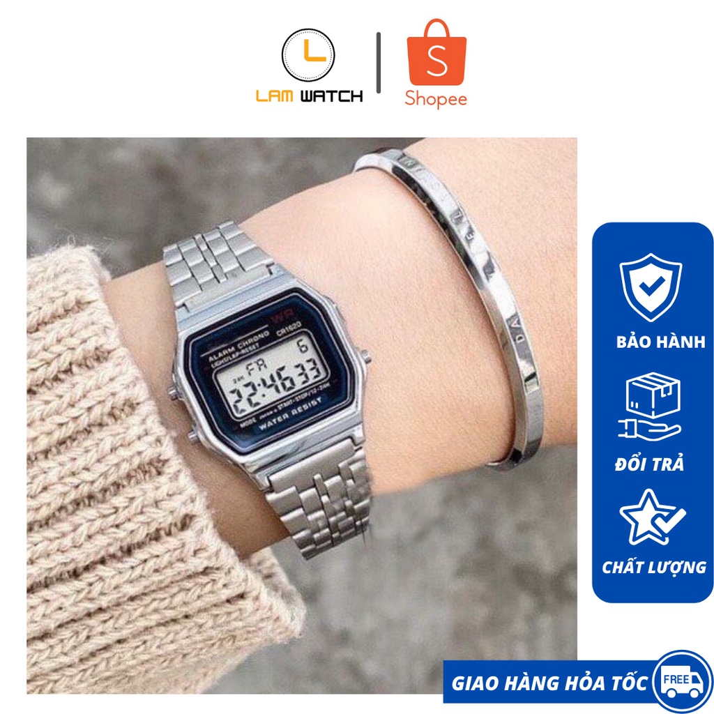 Đồng hồ casio nam nữ Điện Tử thể thao thông minh đeo tay Dây Thép Siêu Bền thời trang Vintage, đeo cặp.