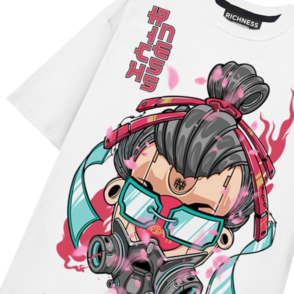 Áo Thun Unisex Richness Cyber Geisha 100% COTTON - Local Brand Chính Hãng