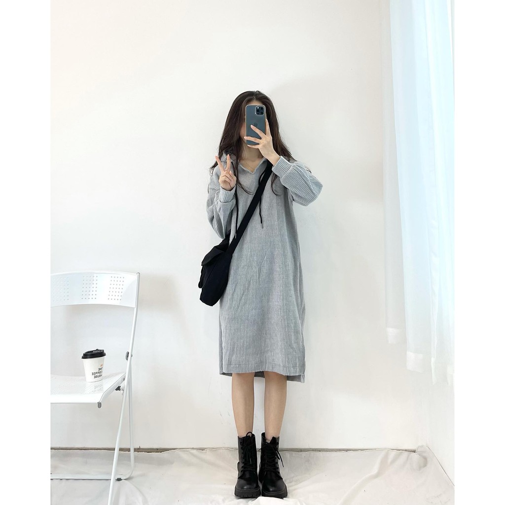 (FEREESHIP) Đầm suông len tổ ong hàng quảng châu Miho house | BigBuy360 - bigbuy360.vn