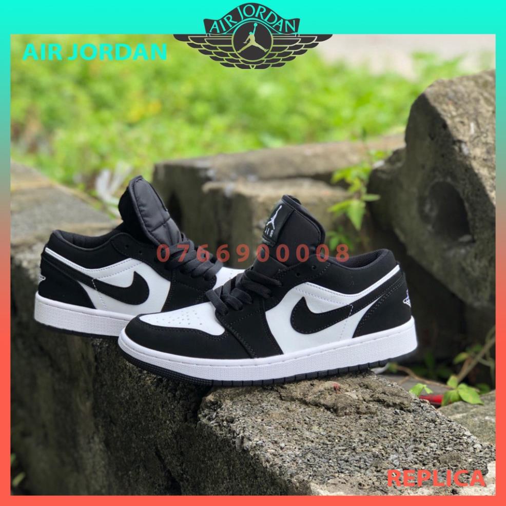 [FREE SHIP] Giày Thể Thao Nam Nữ Jordan JD1 Low Panda Hàng Rep11 Đen Trắng Cổ Thấp Thời Trang  Full Box Bill