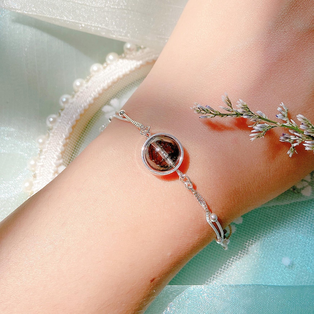 Vòng Tay Round Đá Thạch Anh Tóc Đen SP003990 Gypsy.lala