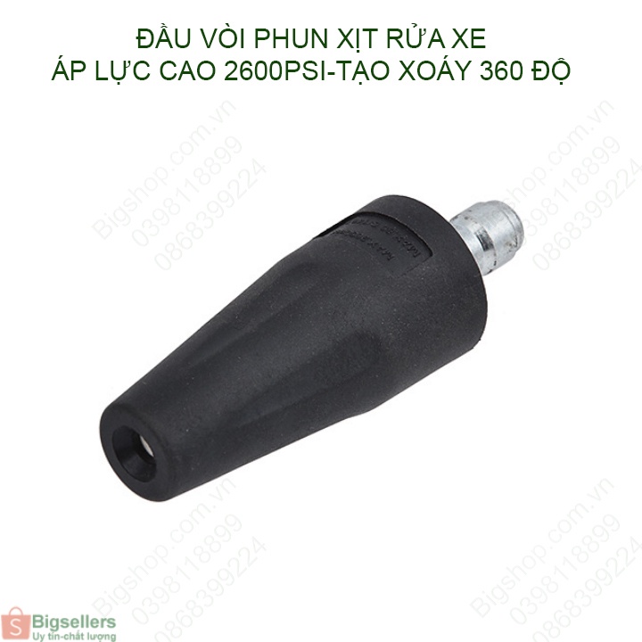 Đầu phun rửa xe tạo nước xoáy 360 độ, áp lực cao 2600PSI, đầu kết nối nhanh 1/4 inch