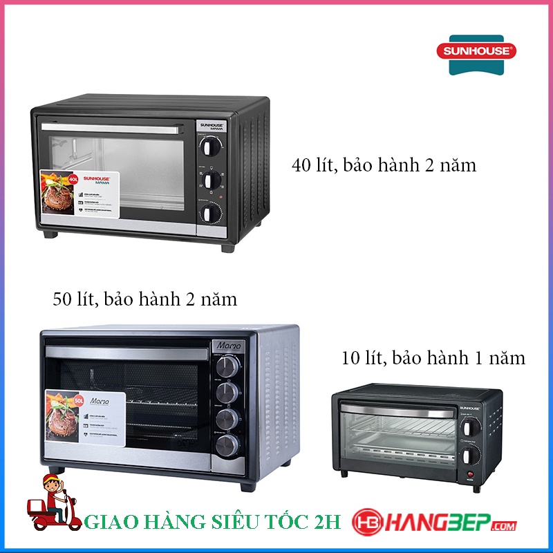 Lò nướng đối lưu Sunhouse 40 lít, 50 lít SHD4520S, SHD4240 - Hàng chín