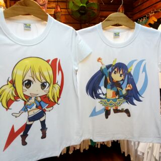 Áo Thun Anime Lucy Wendy Natsu chibi dễ thương