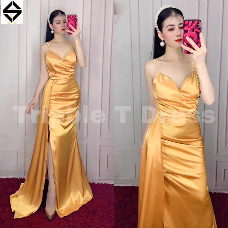 Đầm maxi body 2 dây xẻ đùi gợi cảm TRIPBLE T DRESS - Size M/L - MS88V