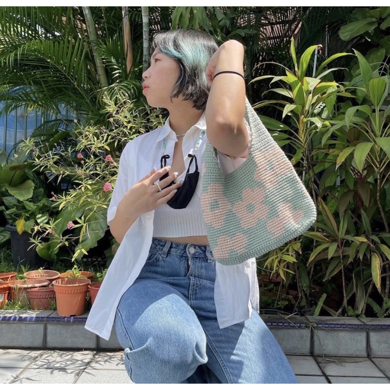 FLOWER CROCHET HANDBAG - TÚI LEN HOA HANDMADE
