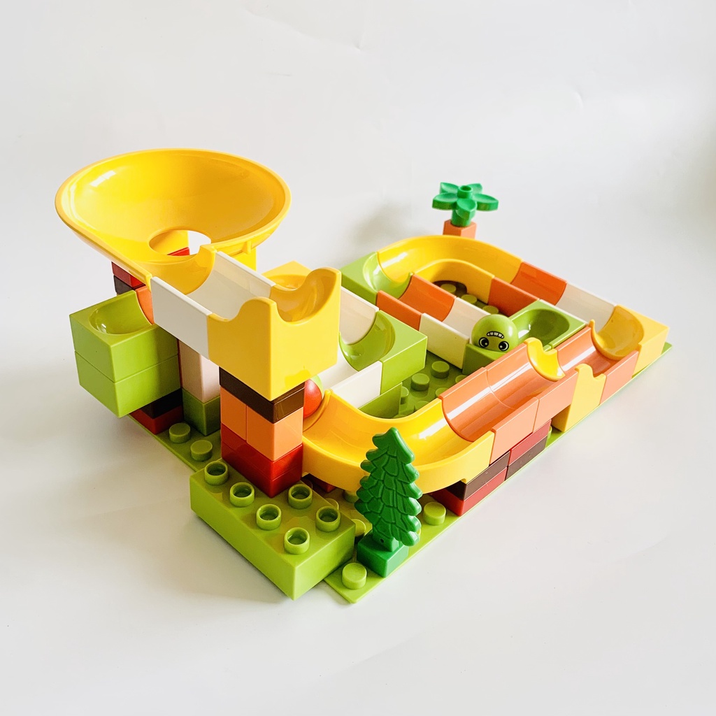 (Loại To) Bộ Xếp Hình Cầu Trượt Lego Thả Bi 61 Chi Tiết Cho Bé Đồ Chơi Xếp Hình Phát Triển Trí Não