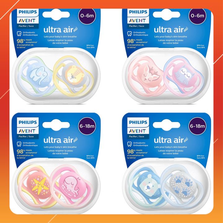 [Mẫu mới] Ti Giả Avent Ultra Air Chống Hô Cho Bé