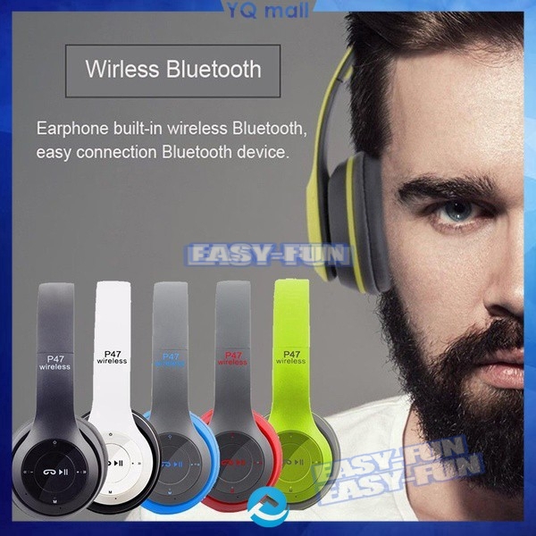 Tai Nghe Bluetooth P47- Hỗ Trợ Cắm Thẻ Nhớ Nghe Nhạc Chơi Game Trực Tiếp