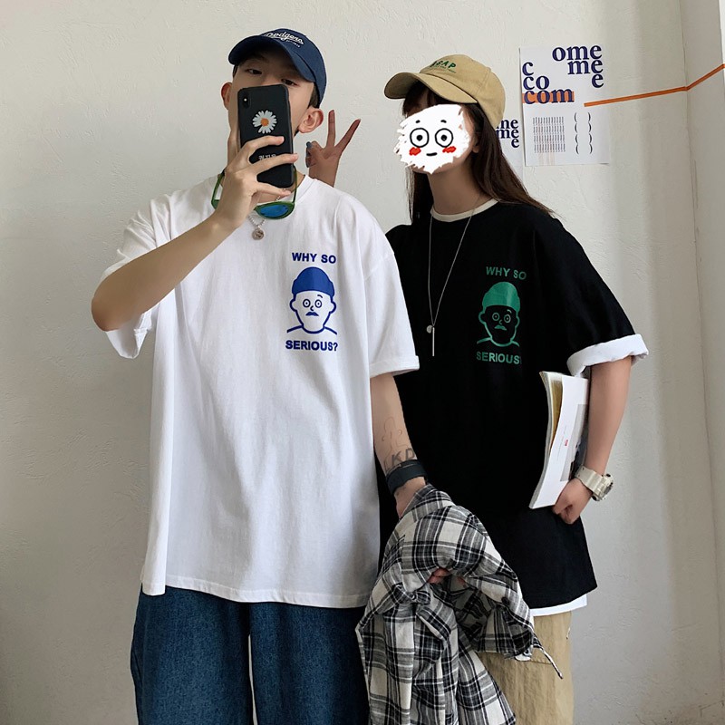 Áo thun tay lỡ  SERIOUS  phông Unisex nam nữ tee oversize form rộng pull Ulzzang Streetwear Hàn Quốc vải mềm
