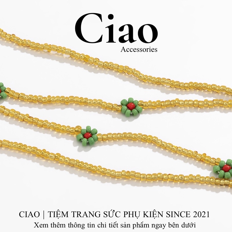[HOẢ TỐC 1H] Vòng bụng/ Vòng eo thiết kế hạt cườm đính hoa xinh xắn trendy mã 09 Ciao accessories