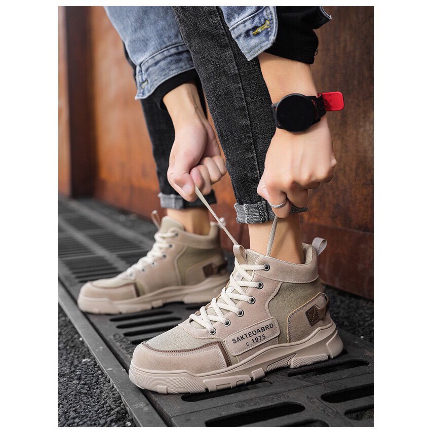 Giày nam cổ cao - Giày boots nam cao cấp SAKTEOABRD phong cách bụi bặm phố | BigBuy360 - bigbuy360.vn